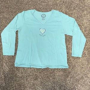 Life is Good light blue sleep t-shirt